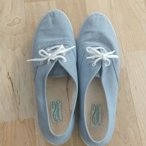 Blue canvas sneakers